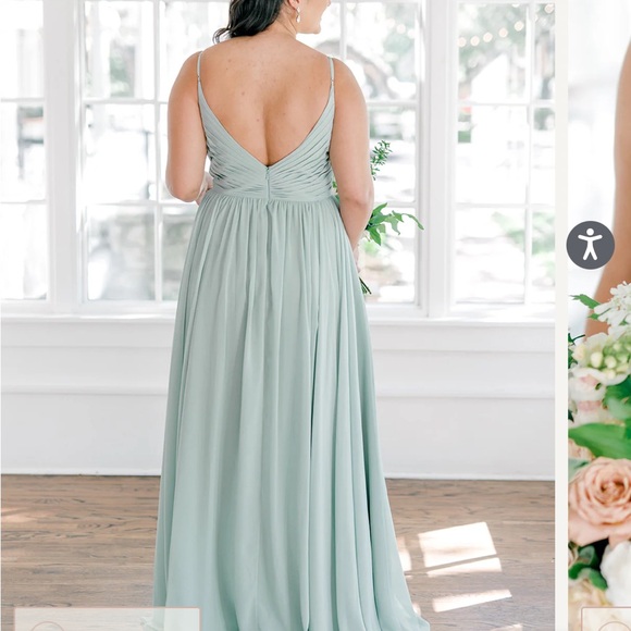 Revelry Penelope Chiffon Bridesmaid Dress in Marsala LONG - Picture 2 of 9